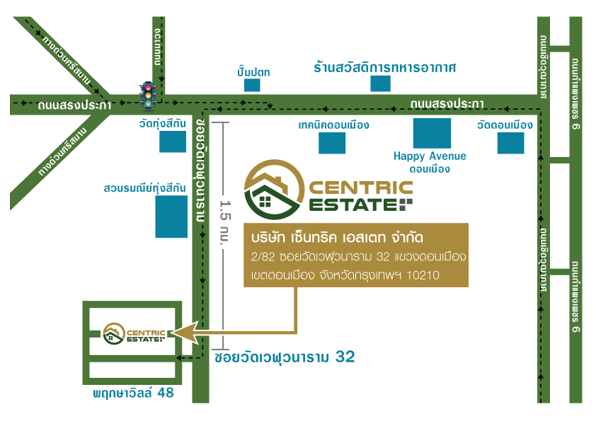 แผนที่ บริษัท เซ็นทริค เอสเตท จำกัด